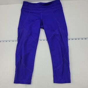 Athleta Purple Sonar Mesh‎ Sides Capri Crop Leggings Woman Small EUC 1061